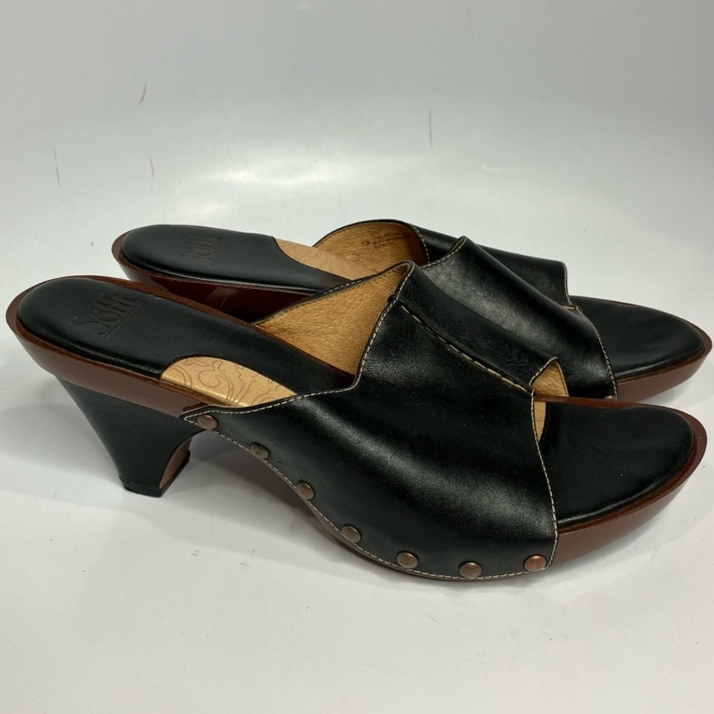 Sofft Clog Stylish Black Leather
Women's Heels Sz 11